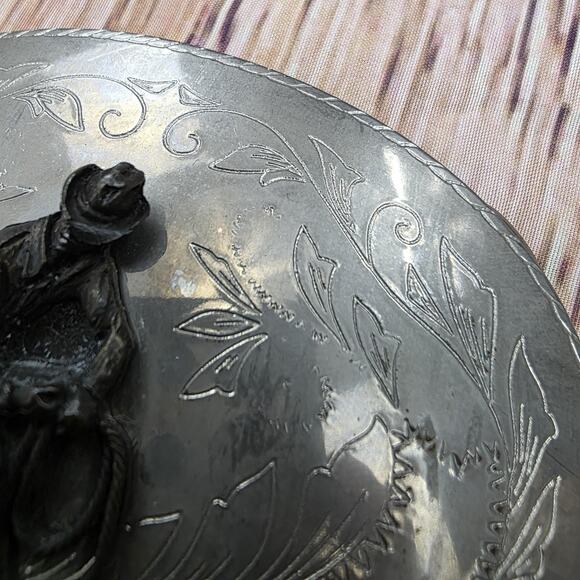 Vintage Western Cowboy Belt Buckle Oval Metal Engraved Rodeo Roper 4" Wide - Picture 4 of 10